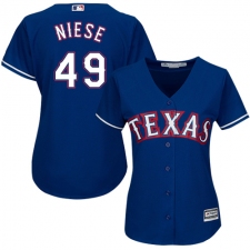 Women's Majestic Texas Rangers #49 Jon Niese Authentic Royal Blue Alternate 2 Cool Base MLB Jersey