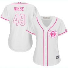 Women's Majestic Texas Rangers #49 Jon Niese Authentic White Fashion Cool Base MLB Jersey