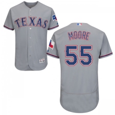 Men's Majestic Texas Rangers #55 Matt Moore Grey Road Flex Base Authentic Collection MLB Jersey
