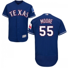 Men's Majestic Texas Rangers #55 Matt Moore Royal Blue Alternate Flex Base Authentic Collection MLB Jersey