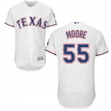 Men's Majestic Texas Rangers #55 Matt Moore White Home Flex Base Authentic Collection MLB Jersey
