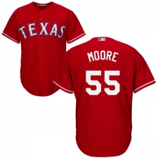 Youth Majestic Texas Rangers #55 Matt Moore Authentic Red Alternate Cool Base MLB Jersey