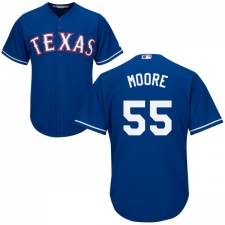 Youth Majestic Texas Rangers #55 Matt Moore Authentic Royal Blue Alternate 2 Cool Base MLB Jersey