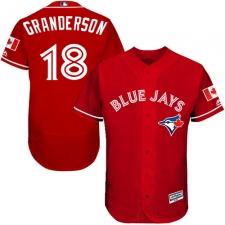 Men's Majestic Toronto Blue Jays #18 Curtis Granderson Scarlet Alternate Flex Base Authentic Collection Alternate MLB Jersey