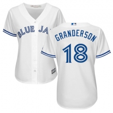 Women's Majestic Toronto Blue Jays #18 Curtis Granderson Replica White Home MLB Jersey