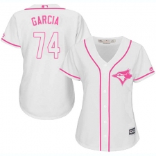 Women's Majestic Toronto Blue Jays #74 Jaime Garcia Authentic White Fashion Cool Base MLB Jersey