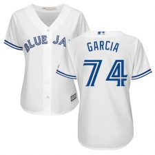 Women's Majestic Toronto Blue Jays #74 Jaime Garcia Replica White Home MLB Jersey