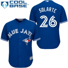 Youth Majestic Toronto Blue Jays #26 Yangervis Solarte Authentic Blue Alternate MLB Jersey