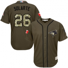 Youth Majestic Toronto Blue Jays #26 Yangervis Solarte Authentic Green Salute to Service MLB Jersey