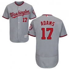 Men's Majestic Washington Nationals #17 Matt Adams Grey Road Flex Base Authentic Collection MLB Jersey