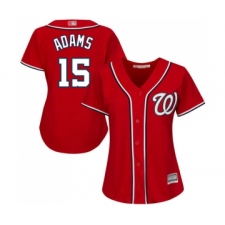 Women's Washington Nationals #15 Matt Adams Replica Red Alternate 1 Cool Base Baseball Jersey