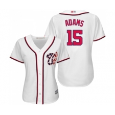 Women's Washington Nationals #15 Matt Adams Replica White Home Cool Base Baseball Jersey
