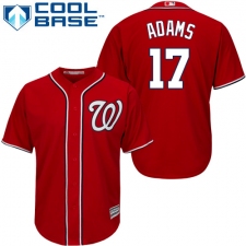 Youth Majestic Washington Nationals #17 Matt Adams Replica Red Alternate 1 Cool Base MLB Jersey