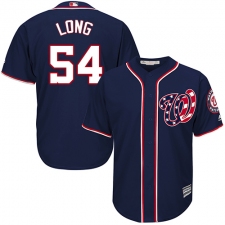 Youth Majestic Washington Nationals #54 Kevin Long Replica Navy Blue Alternate 2 Cool Base MLB Jersey