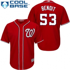Men's Majestic Washington Nationals #53 Joaquin Benoit Replica Red Alternate 1 Cool Base MLB Jersey