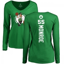 NBA Women's Nike Boston Celtics #55 Greg Monroe Kelly Green Backer V-Neck Long Sleeve T-Shirt
