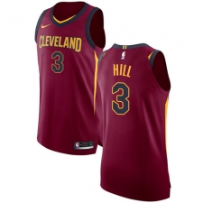 Men's Nike Cleveland Cavaliers #3 George Hill Authentic Maroon NBA Jersey - Icon Edition