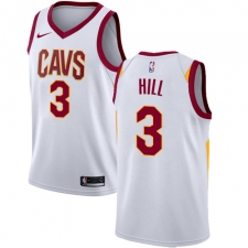Men's Nike Cleveland Cavaliers #3 George Hill Authentic White NBA Jersey - Association Edition