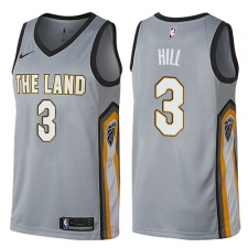 Men's Nike Cleveland Cavaliers #3 George Hill Swingman Gray NBA Jersey - City Edition