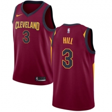 Men's Nike Cleveland Cavaliers #3 George Hill Swingman Maroon NBA Jersey - Icon Edition