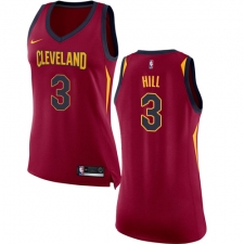 Women's Nike Cleveland Cavaliers #3 George Hill Authentic Maroon NBA Jersey - Icon Edition