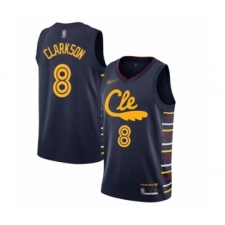 Men's Cleveland Cavaliers #8 Jordan Clarkson Swingman Navy Basketball Jersey - 2019 20 City Edition