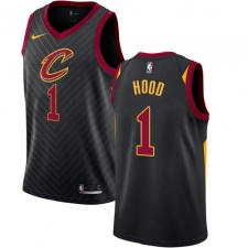 Men's Nike Cleveland Cavaliers #1 Rodney Hood Authentic Black NBA Jersey Statement Edition