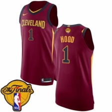 Men's Nike Cleveland Cavaliers #1 Rodney Hood Authentic Maroon 2018 NBA Finals Bound NBA Jersey - Icon Edition