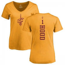 NBA Women's Nike Cleveland Cavaliers #1 Rodney Hood Gold One Color Backer Slim-Fit V-Neck T-Shirt