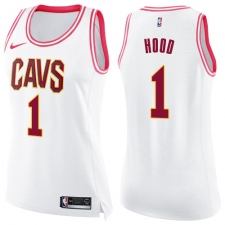 Women's Nike Cleveland Cavaliers #1 Rodney Hood Swingman White/Pink Fashion NBA Jersey
