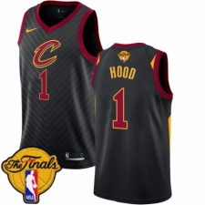Youth Nike Cleveland Cavaliers #1 Rodney Hood Authentic Black 2018 NBA Finals Bound NBA Jersey Statement Edition