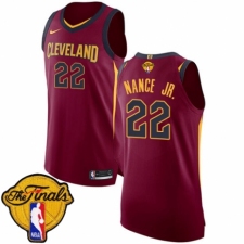 Men's Nike Cleveland Cavaliers #22 Larry Nance Jr. Authentic Maroon 2018 NBA Finals Bound NBA Jersey - Icon Edition