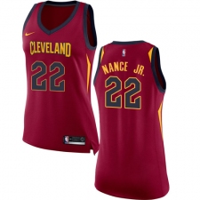 Women's Nike Cleveland Cavaliers #22 Larry Nance Jr. Swingman Maroon NBA Jersey - Icon Edition