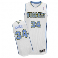 Men's Adidas Denver Nuggets #34 Devin Harris Authentic White Home NBA Jersey