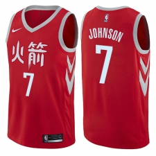 Men's Nike Houston Rockets #7 Joe Johnson Authentic Red NBA Jersey - City Edition