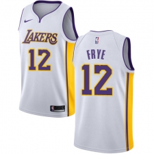 Men's Nike Los Angeles Lakers #12 Channing Frye Authentic White NBA Jersey - Association Edition