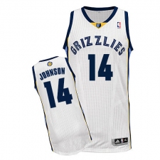 Men's Adidas Memphis Grizzlies #14 Brice Johnson Authentic White Home NBA Jersey
