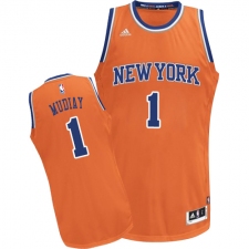 Men's Adidas New York Knicks #1 Emmanuel Mudiay Swingman Orange Alternate NBA Jersey