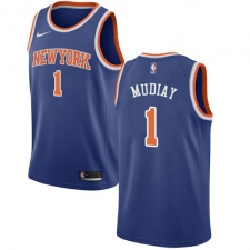 Men's Nike New York Knicks #1 Emmanuel Mudiay Swingman Royal Blue NBA Jersey - Icon Edition