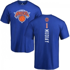 NBA Nike New York Knicks #1 Emmanuel Mudiay Royal Blue Backer T-Shirt