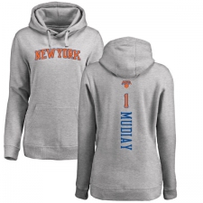 NBA Women's Nike New York Knicks #1 Emmanuel Mudiay Ash Backer Pullover Hoodie