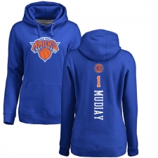 NBA Women's Nike New York Knicks #1 Emmanuel Mudiay Royal Blue Backer Pullover Hoodie