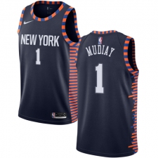 Women's Nike New York Knicks #1 Emmanuel Mudiay Swingman Navy Blue NBA Jersey - 2018 19 City Edition