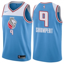 Men's Nike Sacramento Kings #9 Iman Shumpert Authentic Blue NBA Jersey - City Edition