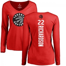 NBA Women's Nike Toronto Raptors #22 Malachi Richardson Red Backer Long Sleeve T-Shirt