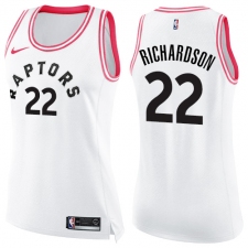 Women's Nike Toronto Raptors #22 Malachi Richardson Swingman White/Pink Fashion NBA Jersey
