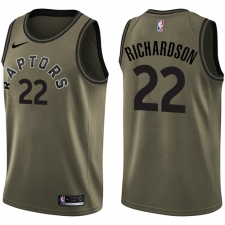 Youth Nike Toronto Raptors #22 Malachi Richardson Swingman Green Salute to Service NBA Jersey