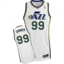 Men's Adidas Utah Jazz #99 Jae Crowder Authentic White Home NBA Jersey