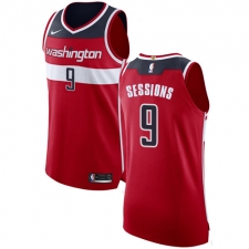 Men's Nike Washington Wizards #9 Ramon Sessions Authentic Red NBA Jersey - Icon Edition
