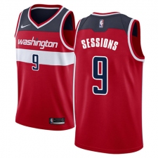 Men's Nike Washington Wizards #9 Ramon Sessions Swingman Red NBA Jersey - Icon Edition